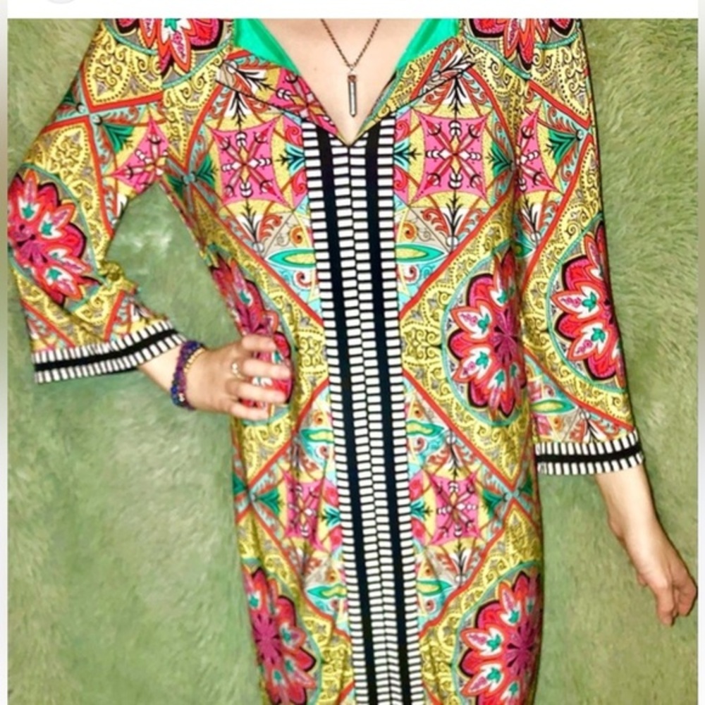 Laundry By Shelli Segal Multicolor Printed Midi Dress